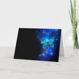 Morpho Butterfly in the Dark Background Holiday Card