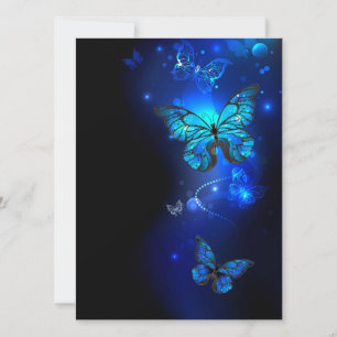 Morpho Butterfly in the Dark Background Holiday Card