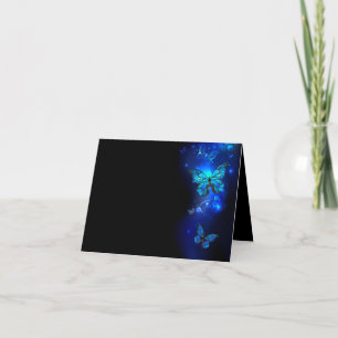 Morpho Butterfly in the Dark Background Holiday Card