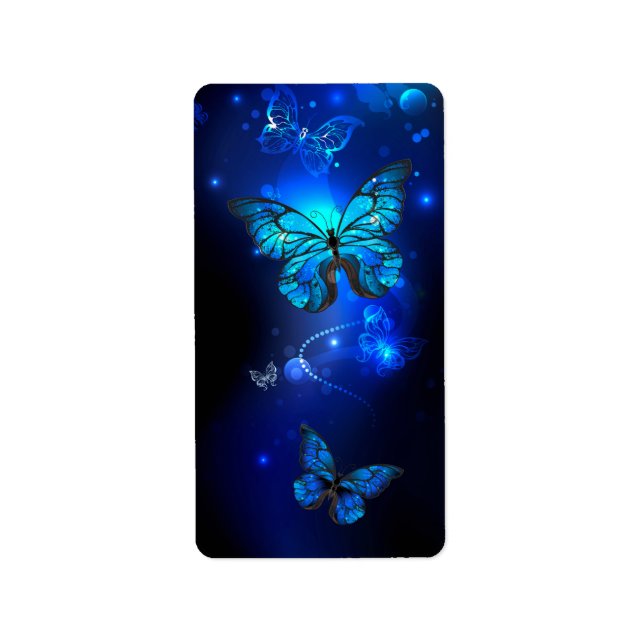 Morpho Butterfly in the Dark Background Label (Front)