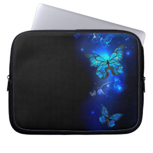 Morpho Butterfly in the Dark Background Laptop Sleeve