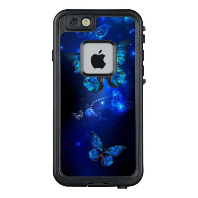 Morpho Butterfly in the Dark Background LifeProof iPhone Case (Back)