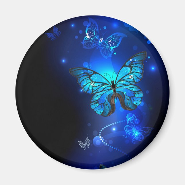 Morpho Butterfly in the Dark Background Magnet (Front)