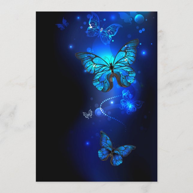 Morpho Butterfly in the Dark Background Menu (Front)