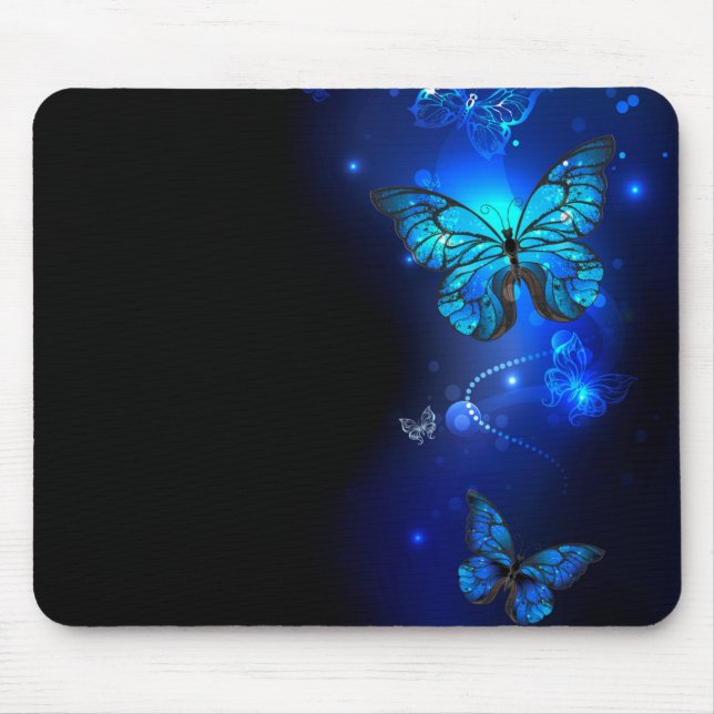 Morpho Butterfly in the Dark Background Mouse Mat (Front)