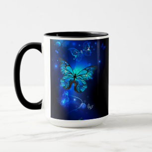 Morpho Butterfly in the Dark Background Mug