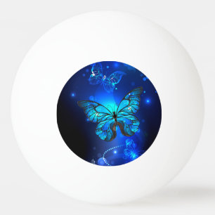 Morpho Butterfly in the Dark Background Ping Pong Ball