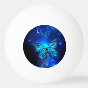 Morpho Butterfly in the Dark Background Ping Pong Ball