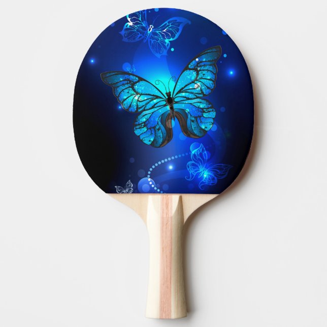 Morpho Butterfly in the Dark Background Ping Pong Paddle (Front)