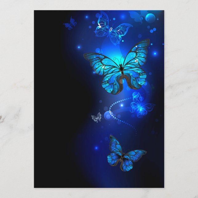 Morpho Butterfly in the Dark Background Programme (Front)