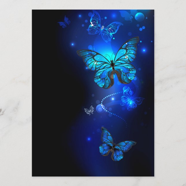 Morpho Butterfly in the Dark Background Programme (Front)