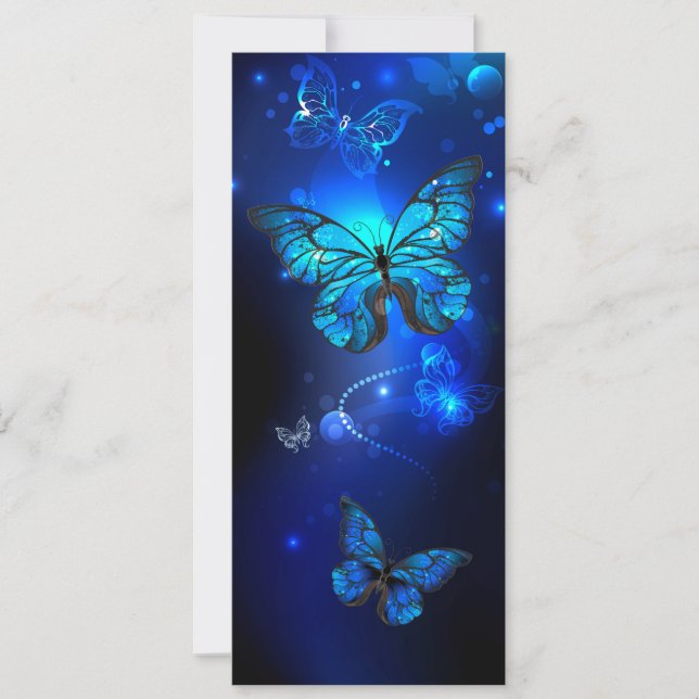 Morpho Butterfly in the Dark Background Save The Date (Front)