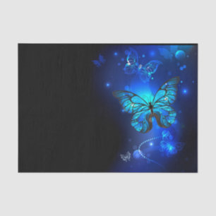 Morpho Butterfly in the Dark Background Tissue Paper