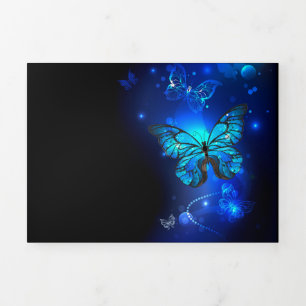 Morpho Butterfly in the Dark Background Tri-Fold Programme