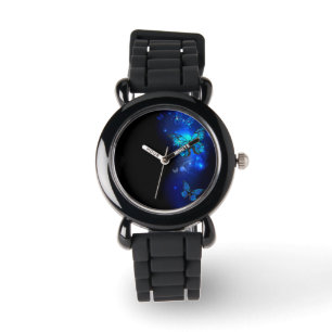 Morpho Butterfly in the Dark Background Watch