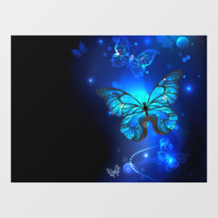 Morpho Butterfly in the Dark Background Window Cling