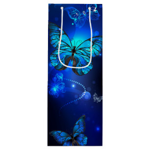 Morpho Butterfly in the Dark Background Wine Gift Bag