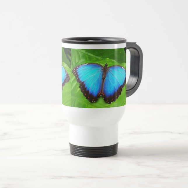 Morpho peleides travel mug (Front Right)