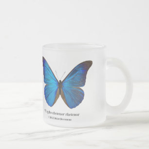 Morpho rhetenor rhetenor frosted glass coffee mug