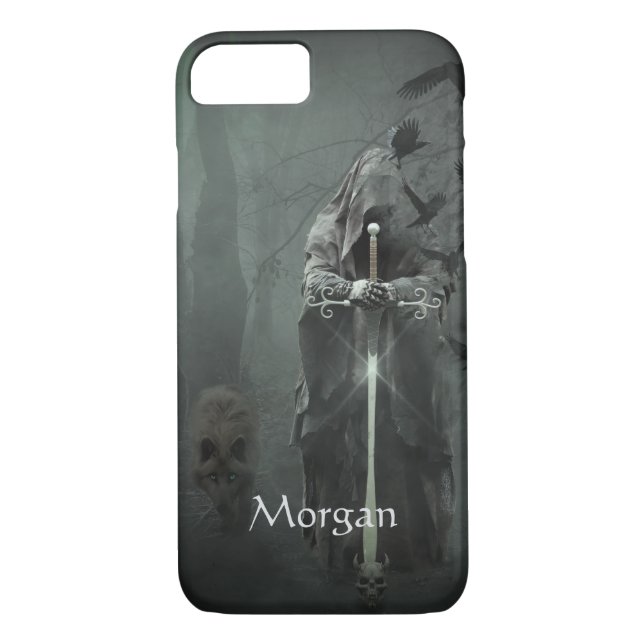 Morrigan Triple Goddess Queen Crow Dog iPhone Case (Back)