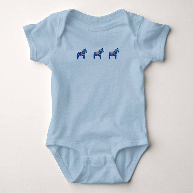 Morrill Dala Horses Baby Bodysuit (Front)