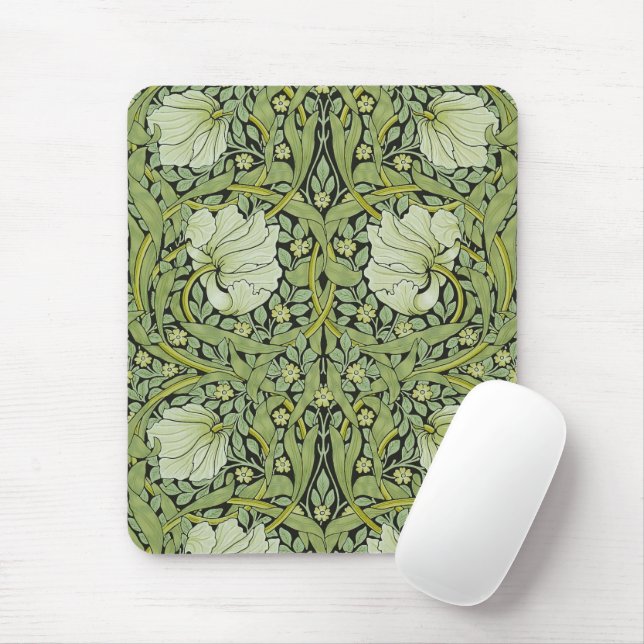 Morris 1876 Vintage Pimpernel Floral Pattern Mouse Mat (With Mouse)