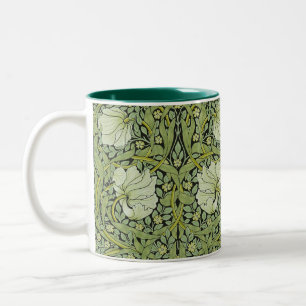 Morris 1876 Vintage Pimpernel Floral Pattern Two-Tone Coffee Mug