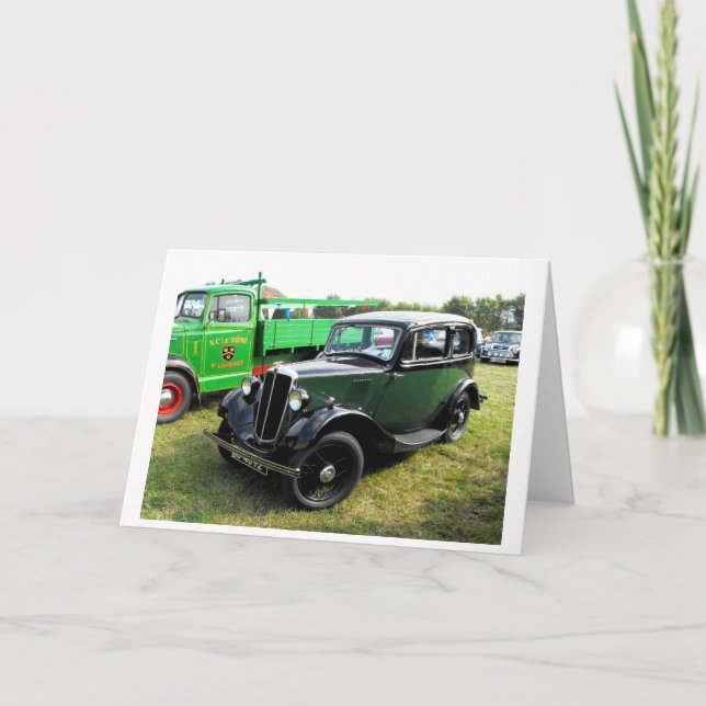 Morris 8 vintage car holiday card (Front)