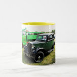 Morris 8 vintage car Two-Tone coffee mug<br><div class="desc">Morris 8 Series 1 vintage car by Helen A. Lisher.</div>