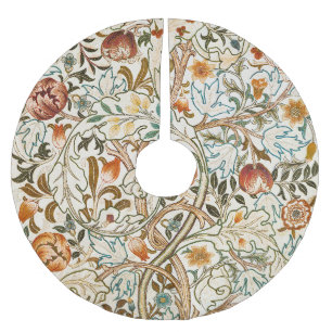  Morris Acanthus Floral Crewel Embroidery Pattern Brushed Polyester Tree Skirt