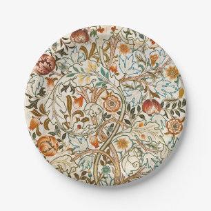 Morris Acanthus Floral Crewel Embroidery Pattern Paper Plate