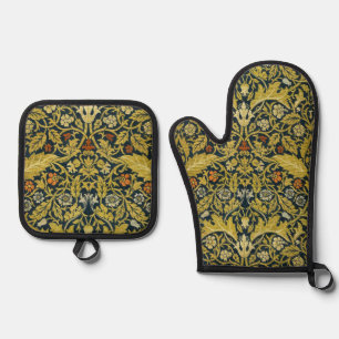 Morris Acanthus Leaves Twining Stem Flowers Carpet Oven Mitt & Pot Holder Set