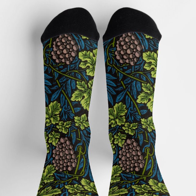 Morris - Antique 1873 Grape & Leave & Vine Pattern Socks (Top)