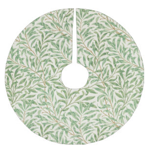 Morris - Antique willow leaves & Branches Pattern Brushed Polyester Tree Skirt