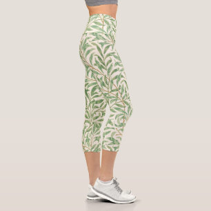Morris - Antique willow leaves & Branches Pattern Capri Leggings