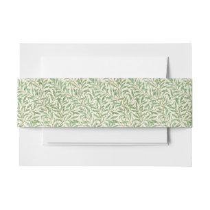Morris - Antique willow leaves & Branches Pattern Invitation Belly Band