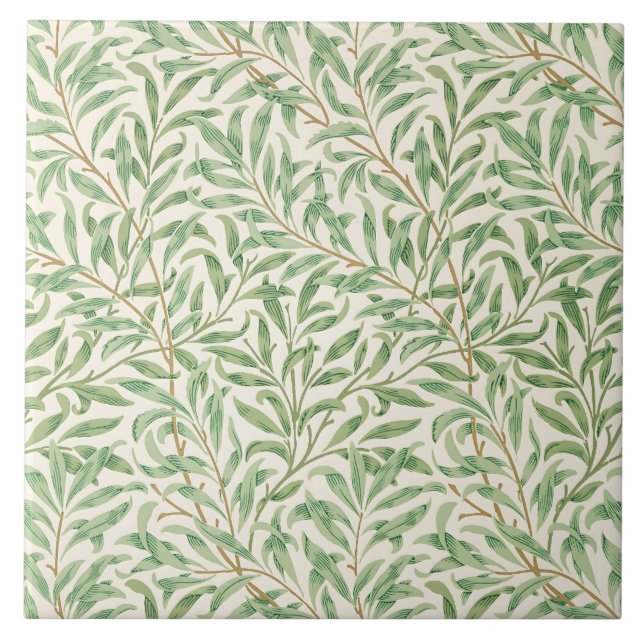 Morris - Antique willow leaves & Branches Pattern Tile (Front)