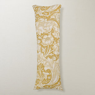 Morris Bachelor's Button Flower & Golden Stems Body Cushion