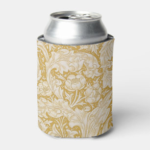 Morris Bachelor's Button Flower & Golden Stems Can Cooler