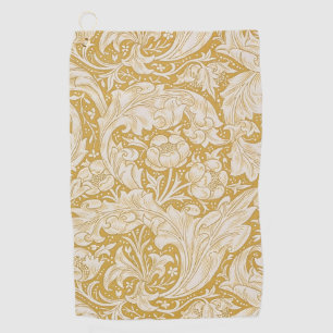 Morris Bachelor's Button Flower & Golden Stems Golf Towel