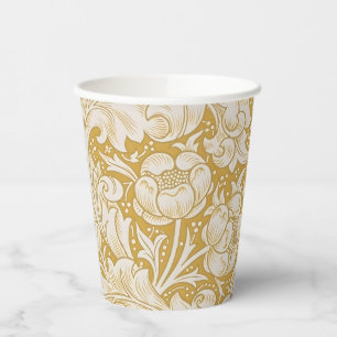 Morris Bachelor's Button Flower & Golden Stems Paper Cups