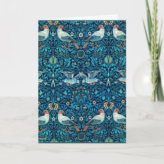 Morris - Birds, colourful vintage pattern Card (Front)