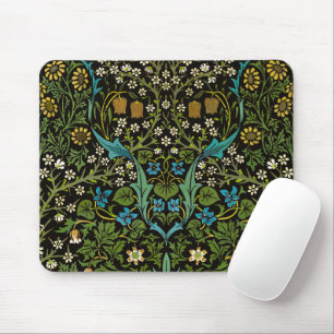 Morris Black Background Vintage Blackthorn Pattern Mouse Mat