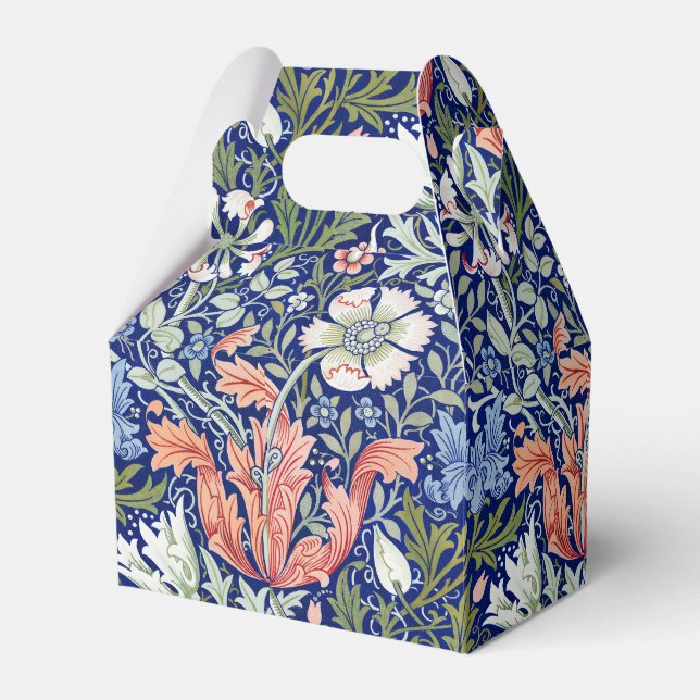 Morris Blue Background 1896 Compton Floral Pattern Favour Box (Front Side)