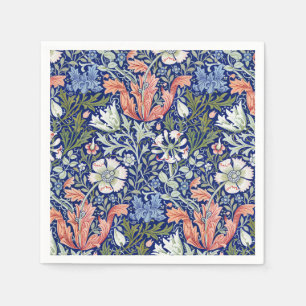 Morris Blue Background 1896 Compton Floral Pattern Napkin