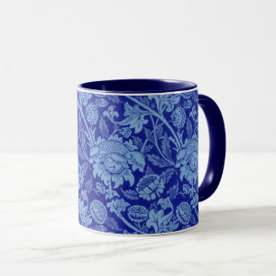 Morris - Blue Indigo Floral Pattern Mug