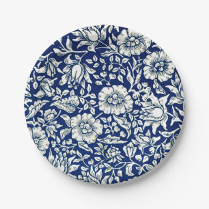 Morris - Blue Mallow, famous pattern, Paper Plate