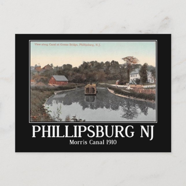 Morris Canal, Phillipsburg, New Jersey Vintage Postcard (Front)