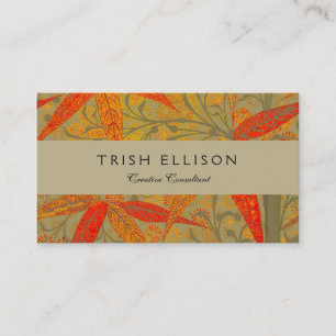 Morris & Co. Bamboo Pattern Godwin Orange & Sage Business Card