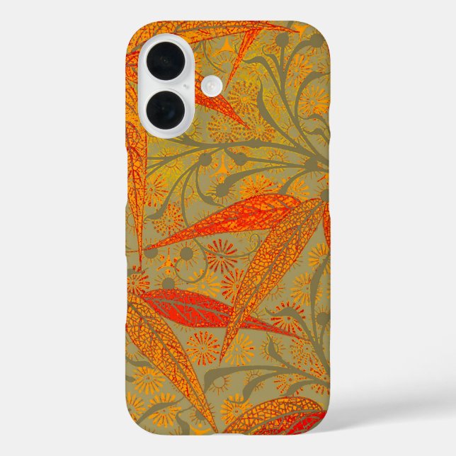 Morris & Co. Bamboo Pattern Godwin Orange & Sage Case-Mate iPhone Case (Back)